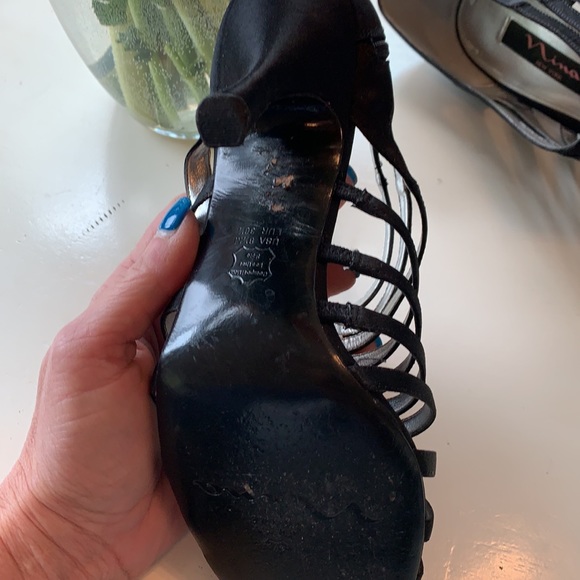 Nina Strappy Black Sandals/Heels - Picture 4 of 5